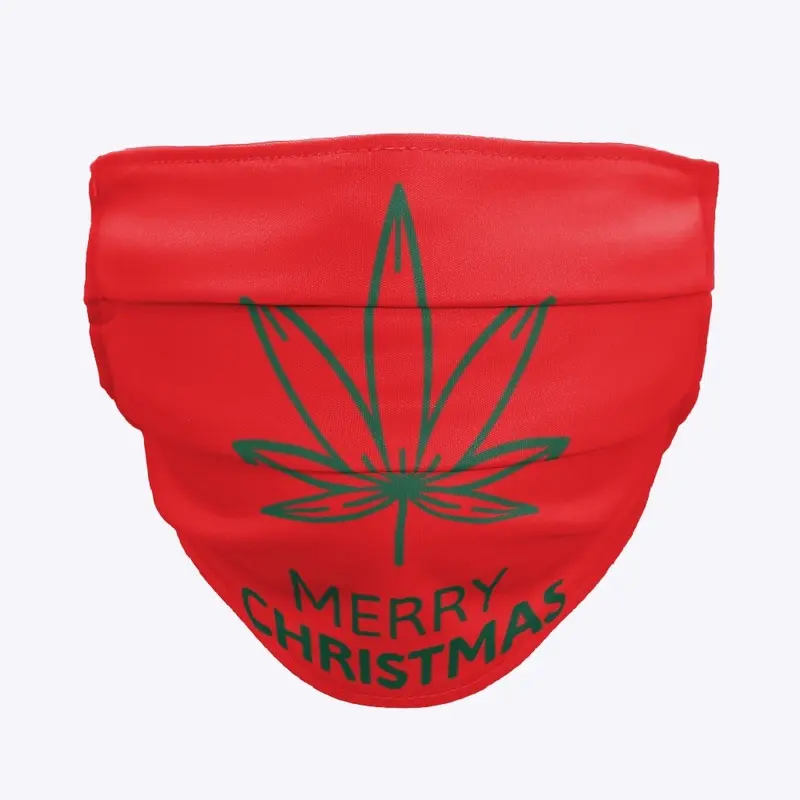 Cannabis Leaf Christmas Face Mask